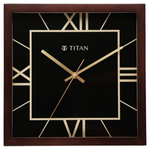 Titan Black & Timber Wooden Brown Dial Wall Clock W0090WA01