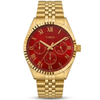 Timex Multifunction Red Dial Gold-Tone Men's Watch - TWEG33305