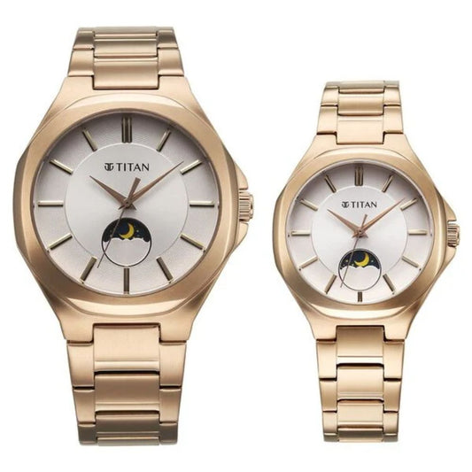 Titan Bandhan Rose Gold Couple Watch 9400994209WM01