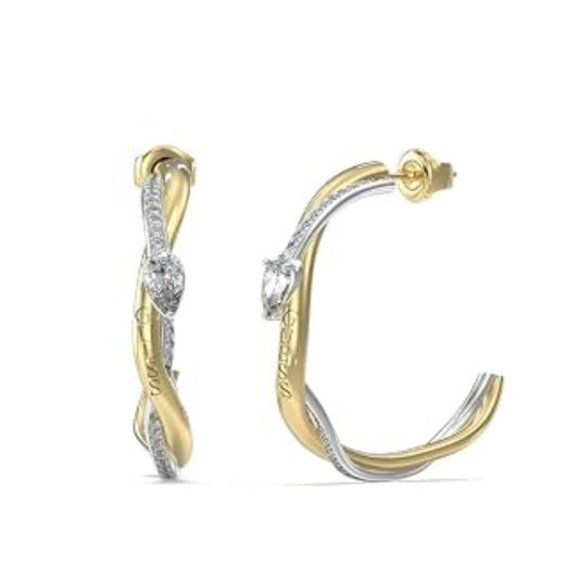 GUESS Twist Gold-Plated Women's Earrings UBE05063YGRH