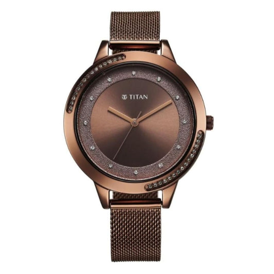 Titan Razzle Dazzle Brown Women's Watch 2764QM01