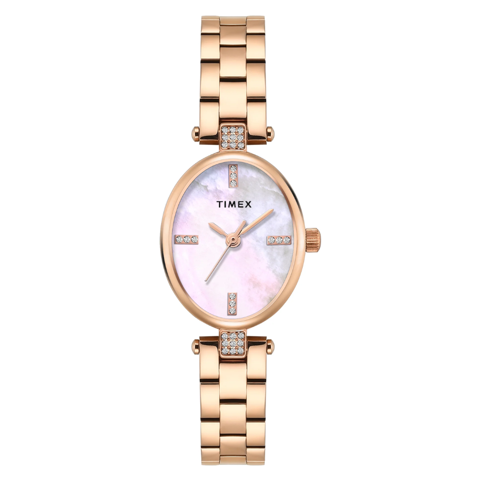 Timex Oval White Dial Women's Watch TWEL27200