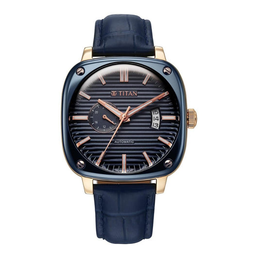 Titan Vintage Concealed Blue Men's Watch 90225KL02