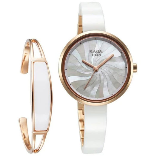 Titan Raga Memoirs White Women's Watch 95253KD01