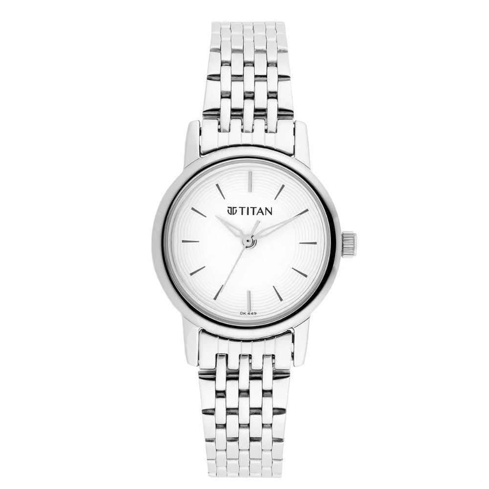 Titan Quartz Analog White Women's Watch NT2593SM04