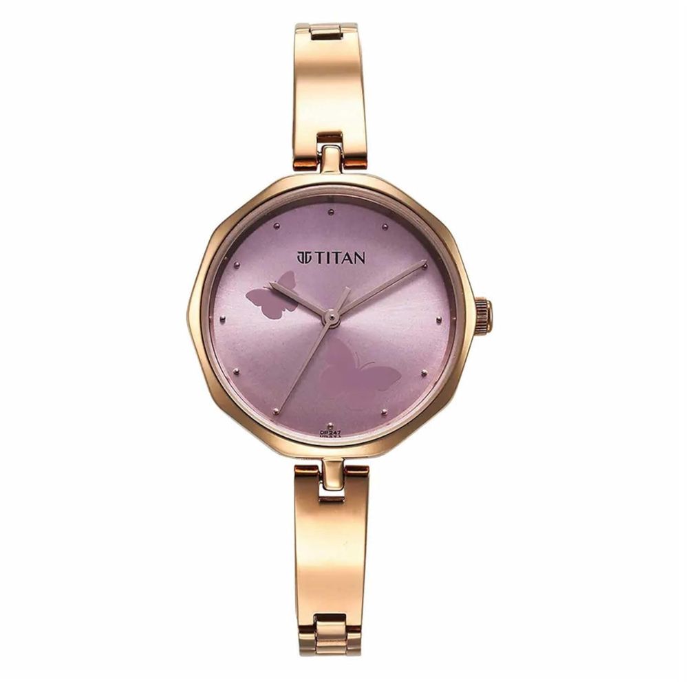Titan Karishma Quartz Analog Lavender Rose Gold Women’s Watch NT2702WM02