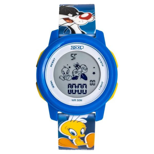 Zoop Looney Tunes Digital Blue Round Kids Watch 16043PP10