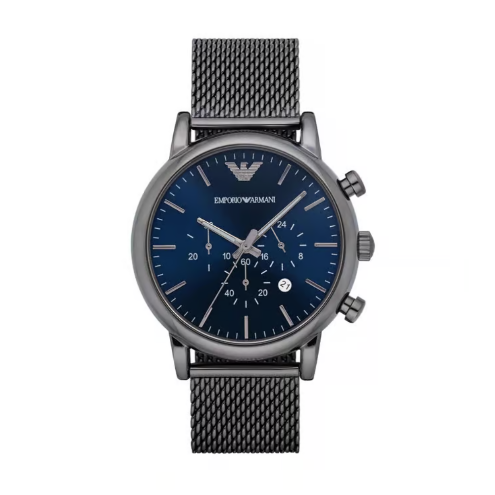 Emporio Armani Luigi Men's Quartz Blue Dial Chronograph Stainless Steel Watch AR1979