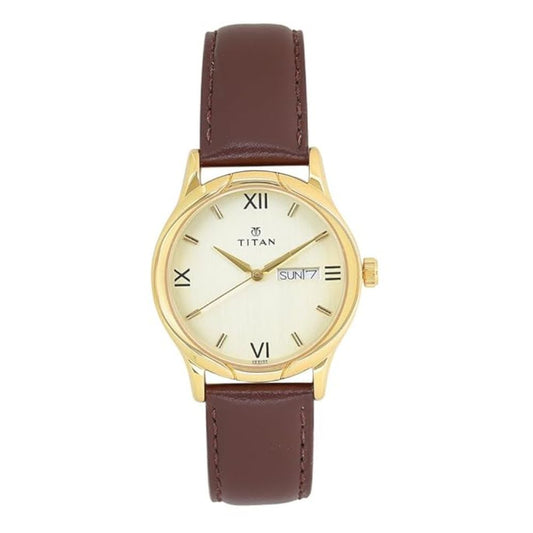 Titan Karishma Champagne Men's Watch 1580YL05