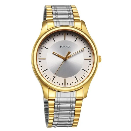 Sonata Traditional Essentials Silver Dial Men's Watch 77082BM01
