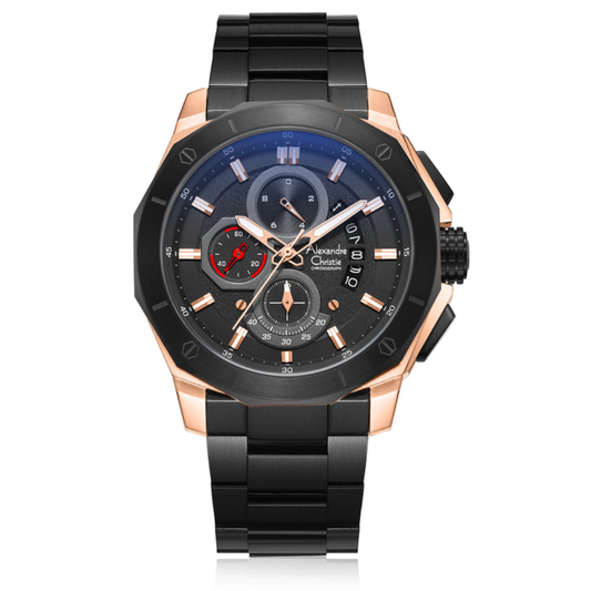 Alexandre Christie Chronograph Black Men's Watch 6632MCBBRBA