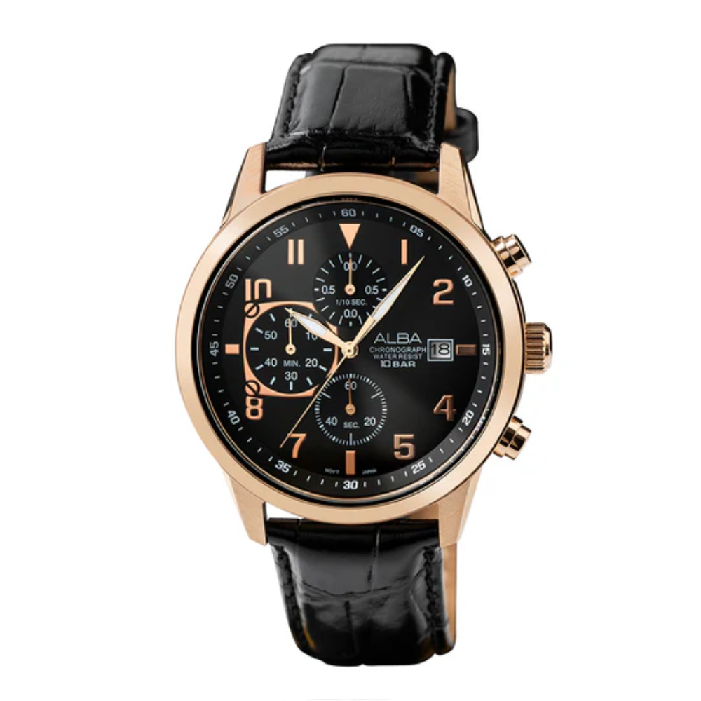 ALBA Active Black & Gold Dial Men's Watch AM3A14X1