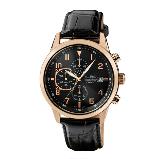 ALBA Active Black & Gold Dial Men's Watch AM3A14X1