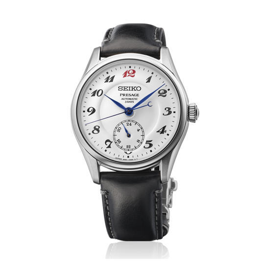 Seiko Presage White Dial Men's Automatic Leather Strap Watch HCC005J1
