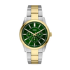 Fossil Pearson Green Dial Multi-Function Stainless Steel Watch FS6197