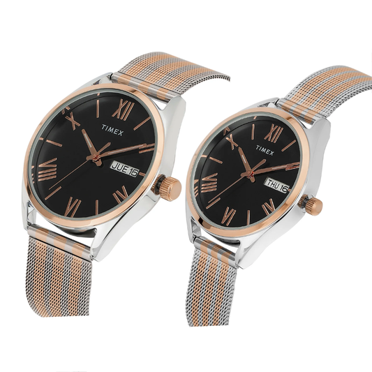 TIMEX Trendline Black Pair's Watch Analog TW00PR351
