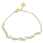 GUESS Stainless Steel Gold & Silver Plated Gold Silver Women's Bracelet UBB05062YGRHL
