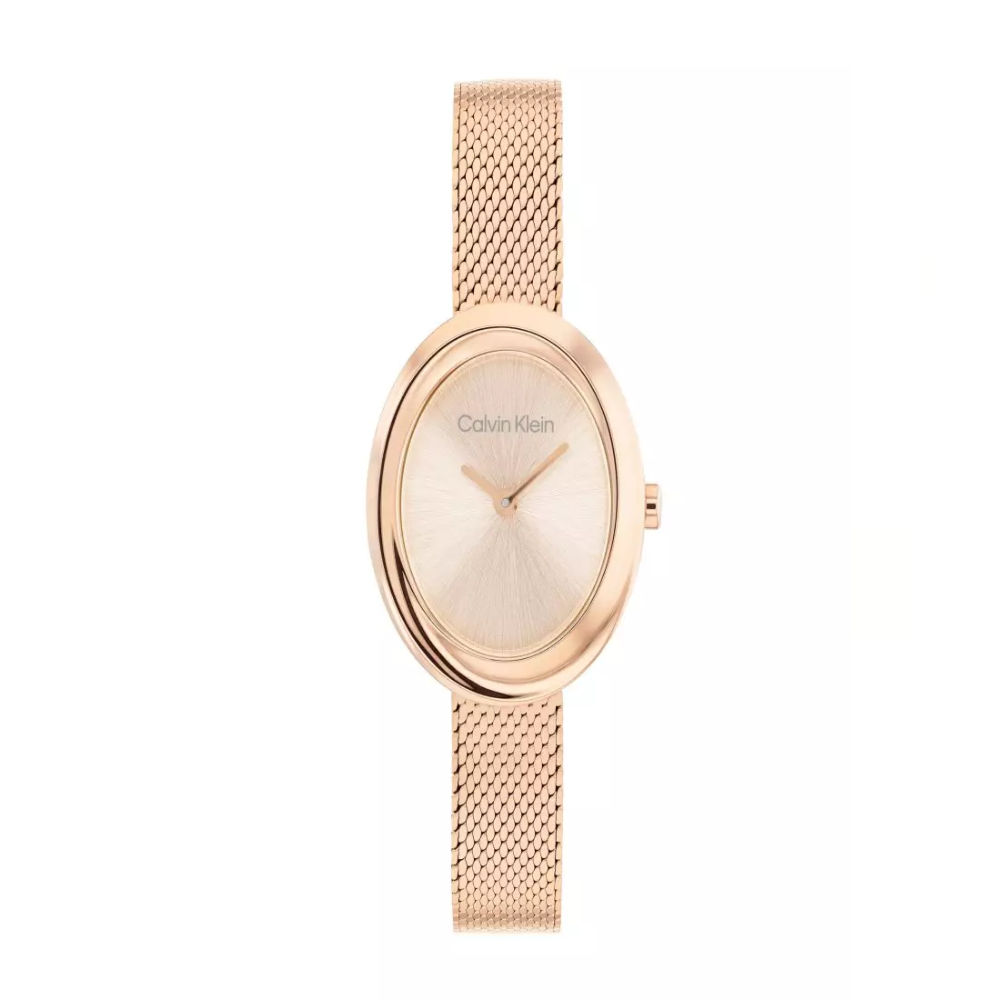 Calvin Klein Twisted Bezel Gold Dial Women's Watch 25100153
