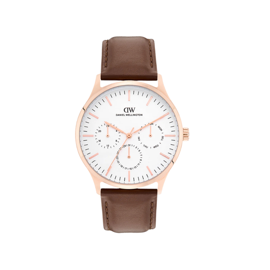 Daniel Wellington Multi-Function Brown Leather Men's Watch DW0DG2201