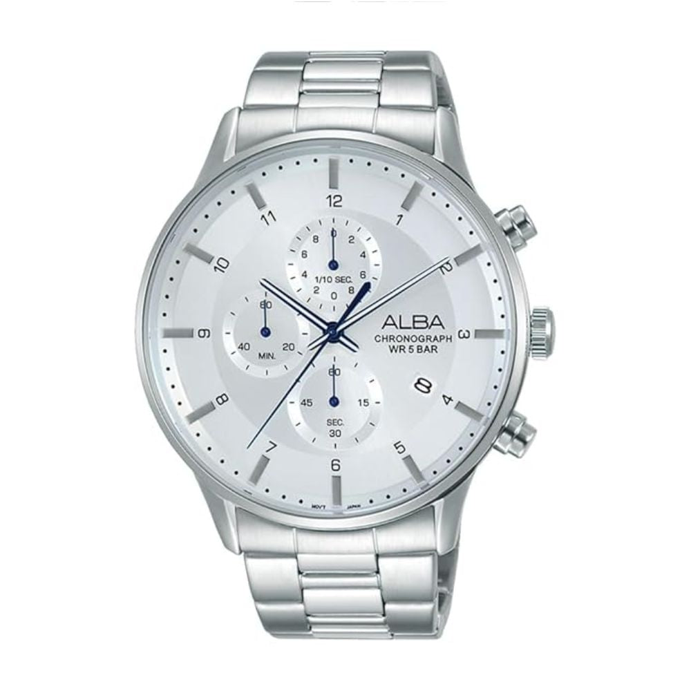 ALBA Chronograph Silver White Dial Men's Watch AM3767X1