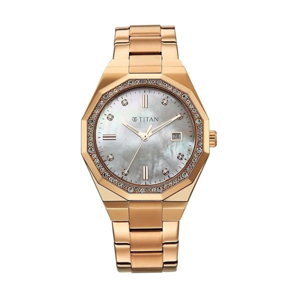 Titan Glamour Rose Gold Women's Watch 95330WM01