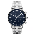 Emporio Armani Blue Dial Men's Chronograph Stainless Steel Watch AR1648