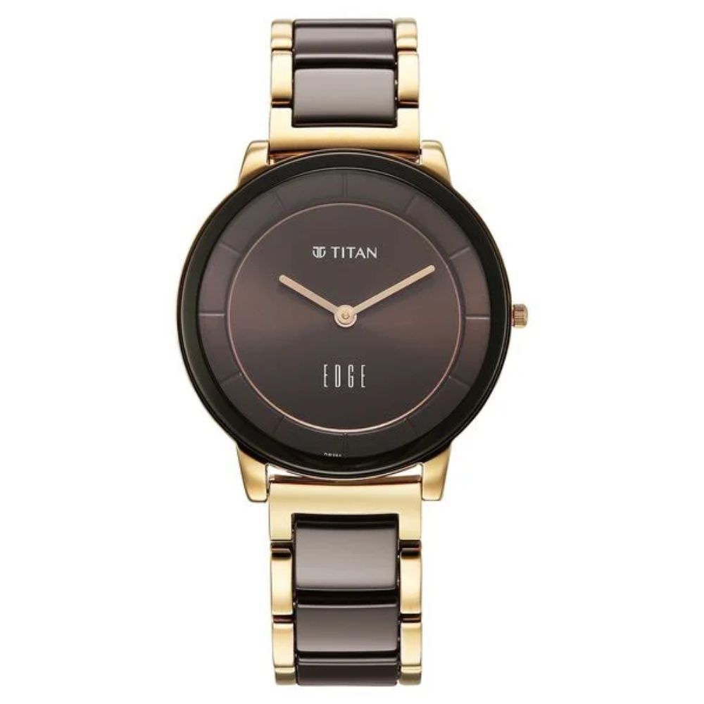 Titan Edge Melange Brown Women's Watch NU2777KD01