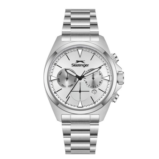 Slazenger Round Silver Dial Men's Metal Strap Watch Multifunction SL.09.2527.2.02