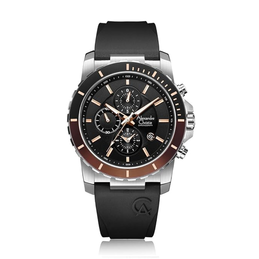 Alexandre Christie Chronograph Black Men's Watch 6141MCRSSBARG