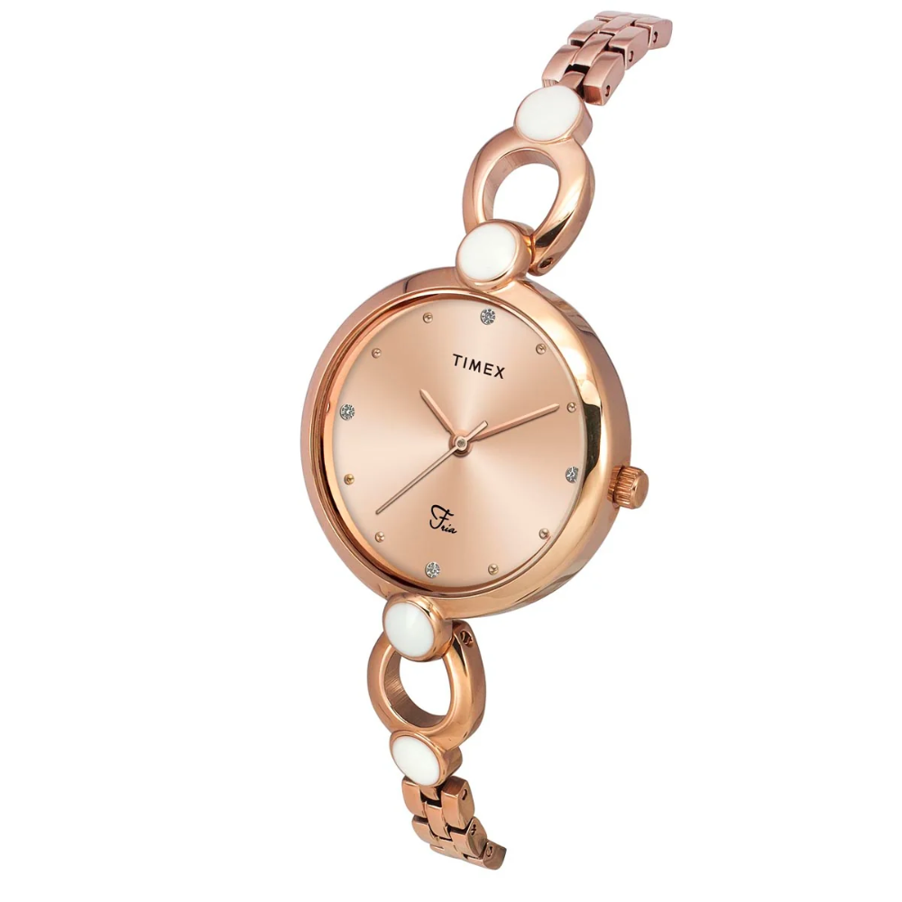 Timex Fria Rose Gold & Silver Women Watch TWEL18103
