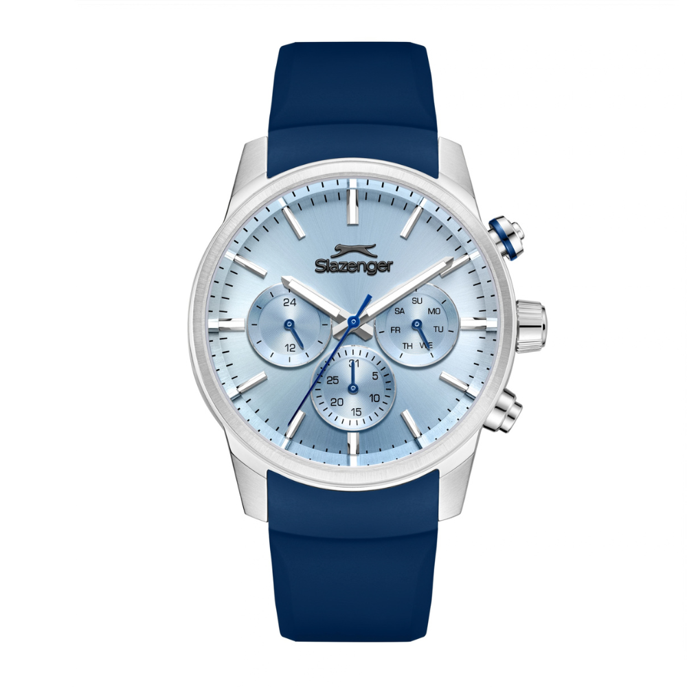 Slazenger Multifunction Silicone Strap Blue Dial Men's Watch SL.09.2535.2.06