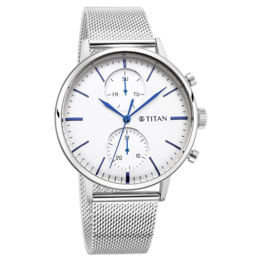 Titan Light Leathers Silver Men's Watch 90135SM01
