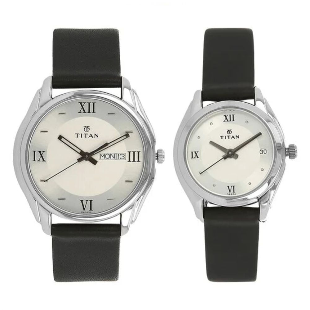 Titan Silver Couple Watch 15782489SL03