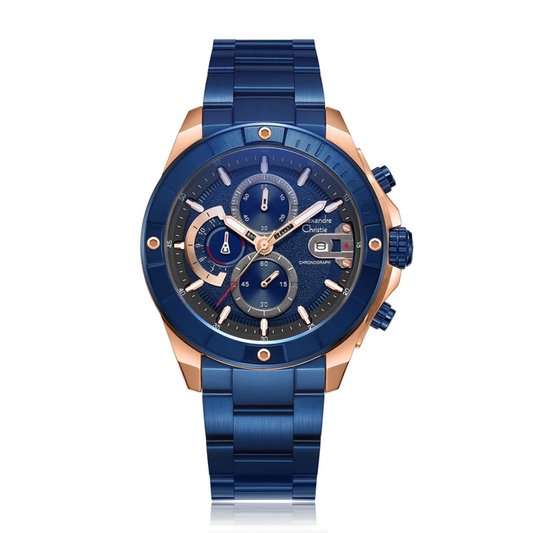 Alexandre Christie Chronograph Blue Men's Watch 6631MCBURBU