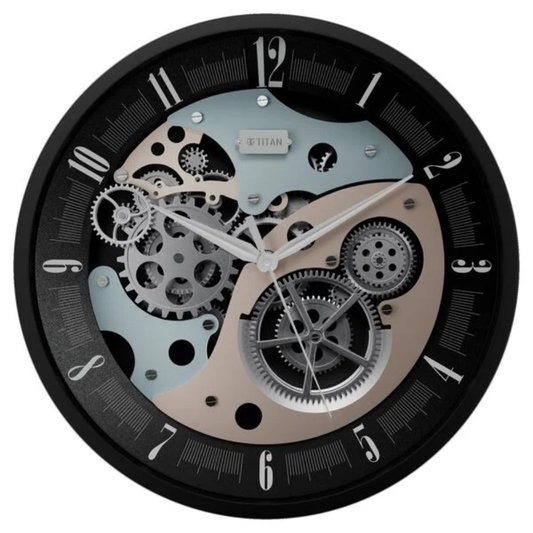 Titan Gear Modern Black Dial Wall Clock W0121MA01