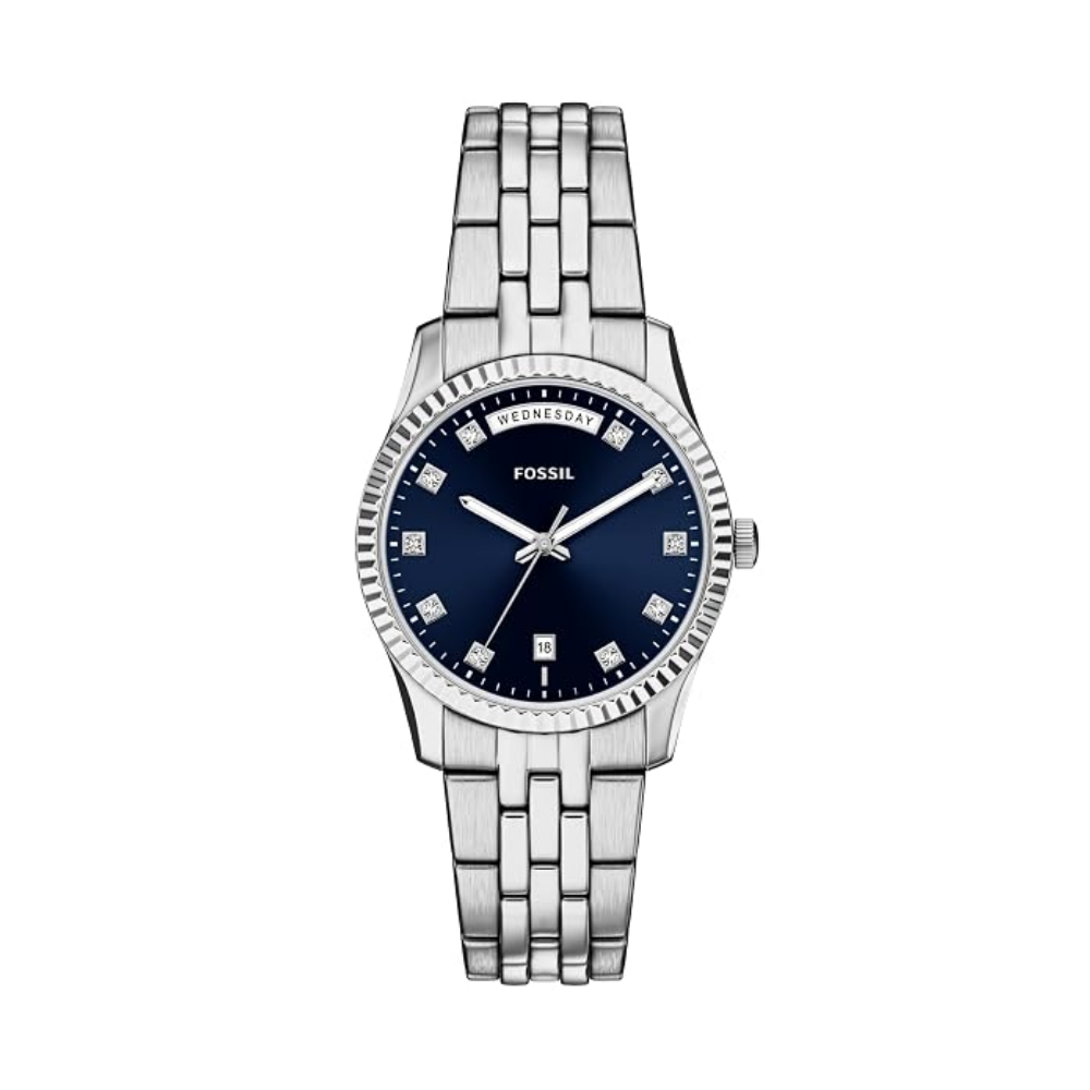 Fossil Scarlette Blue Dial Women's Analog Stainless Steel Watch ES5457