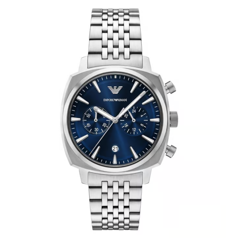 Emporio Armani Carlo Blue Dial Men's Analog Stainless Steel Watch AR11688