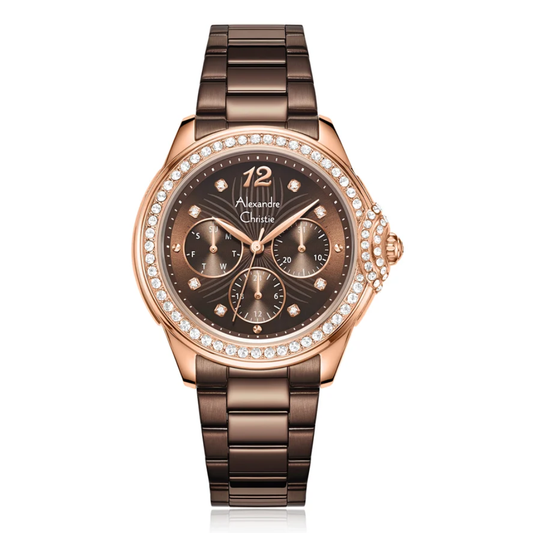 ALEXANDRE CHRISTIE Multifunction Brown Women's Watch 2C13BFFROBO