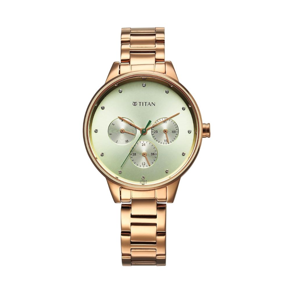 Titan Razzle Dazzle Green Dial Women's Watch 2648WM09