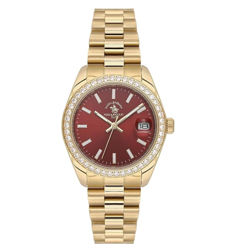 Santa Barbara Polo & Racquet Club Red Dial Women's Watch SB.4.10017-3