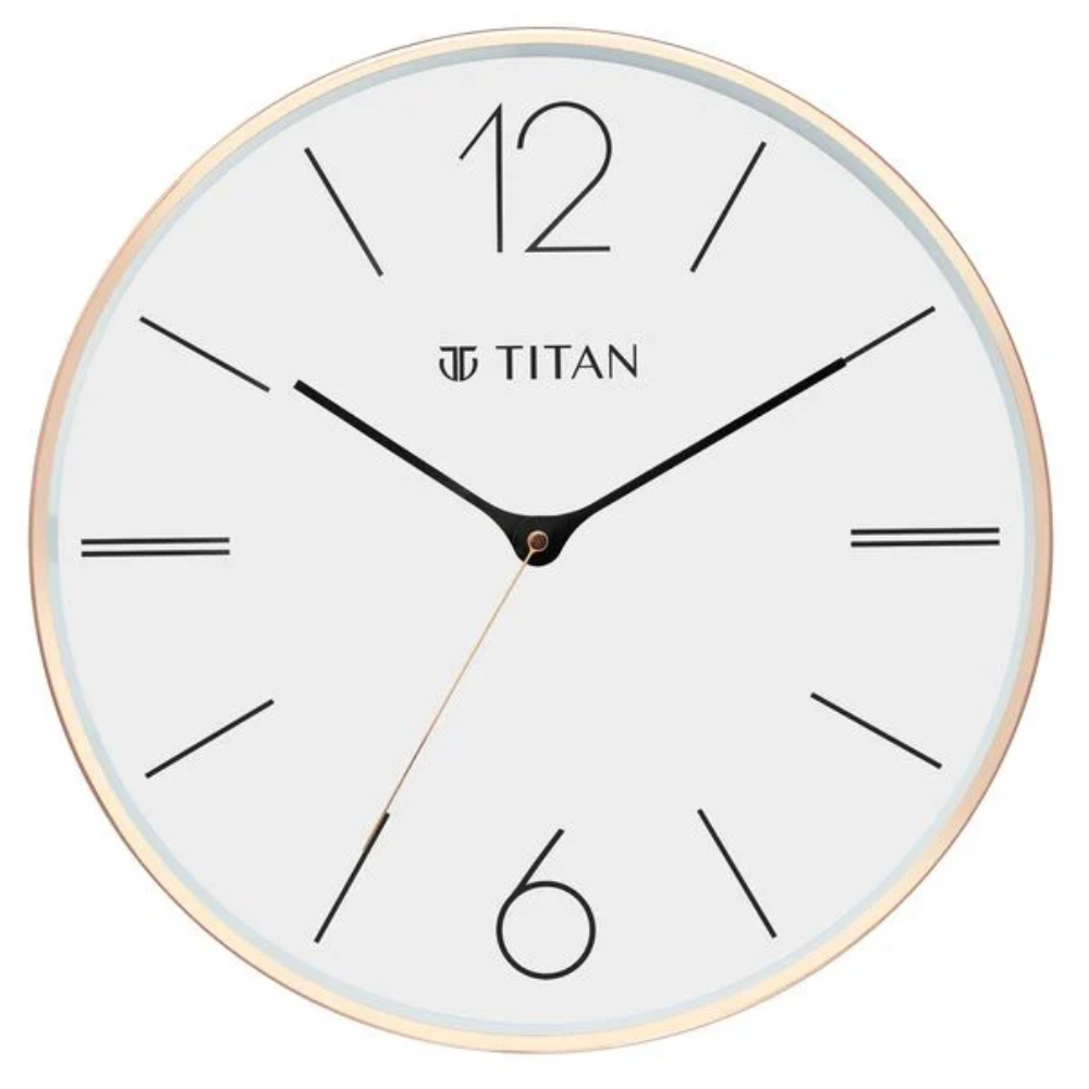 Titan Metallic Rose Gold White Dial Wall Clock NSW0058MA01