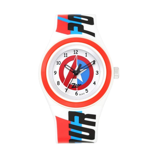 Zoop Marvel Avengers Red Dial White Strap Boys Watch C4048PP45
