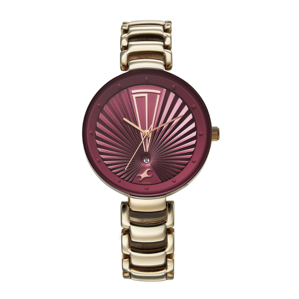 Fastrack Chrome K Maroon Dial Women's Watch 6216QM03