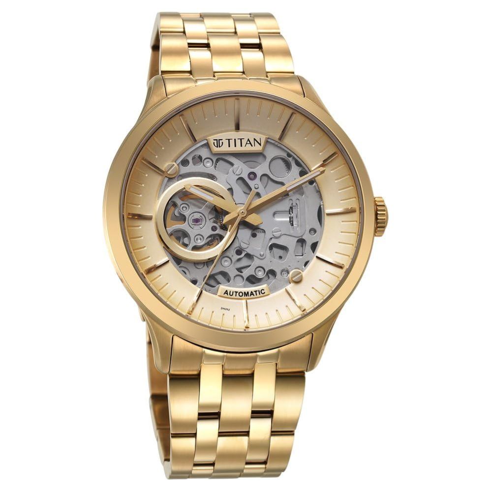 Titan Metal Mechanicals Gold Men's Watch NT90140YM01