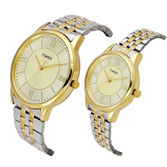 Timex Round Champagne Pair Watch TW00PR333