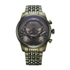 Titan Micromotors Green Independent Hour, Minute and 2nd Sub-Dial Olive Dial Stainless Steel Strap Mens Watch 90179QM01