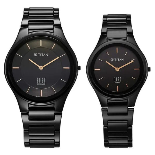 Titan Edge Pair Black Couple Watch 16962653NC01