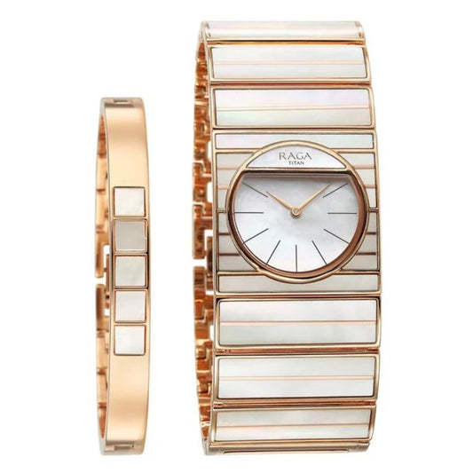 Titan Raga Power Pearls Mother Of Pearl Women's Watch 95234WM01