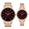 Timex Round Brown Dial Pair's Watch TW00PR328