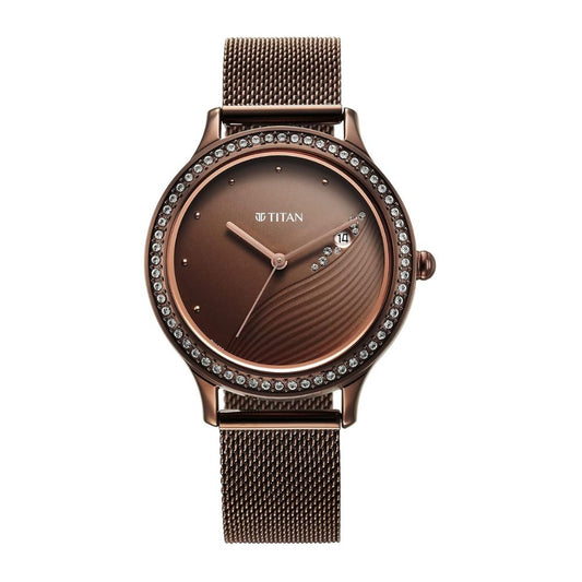 Titan Glam It Up Brown Women's Watch 2634QM01